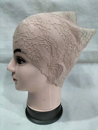 Lace Hijab Band - Coffee