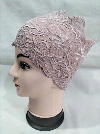 Lace Hijab Band - Nude Pink Lace Hijab Band - Nude Pink