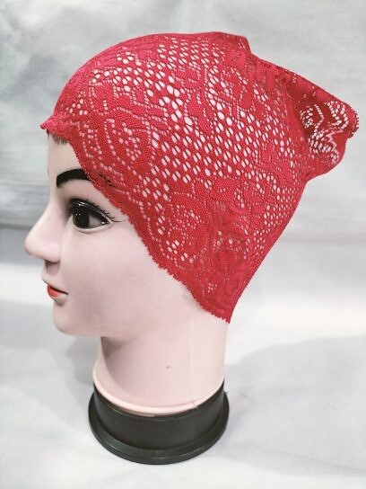 Lace Hijab Band - Red