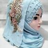 Pearl Floral Ready to Wear with 3D Bridal Bunch - Sky Blue