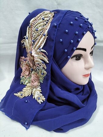 Pearl Floral Ready to Wear with 3D Bridal Bunch - Iris