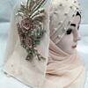 pearl floral ready to wear with 3d bridal bunch light peach