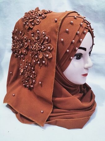 Pearl Ready to Wear with Matching 3D Bunch - Caramel Brown Pearl Ready to Wear with Matching 3D Bunch - Caramel Brown