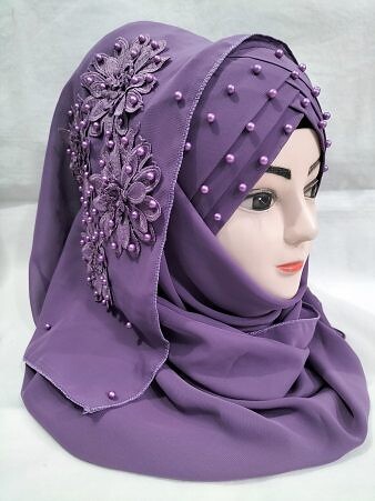 Pearl Ready to Wear with Matching 3D Bunch - Eggplant Pearl Ready to Wear with Matching 3D Bunch - Eggplant