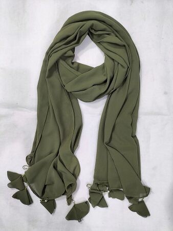 Plain Chiffon Tassels - Olive Green Plain Chiffon Tassels - Olive Green