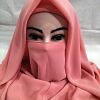Plain Niqab Ready to Wear - Coral Orange