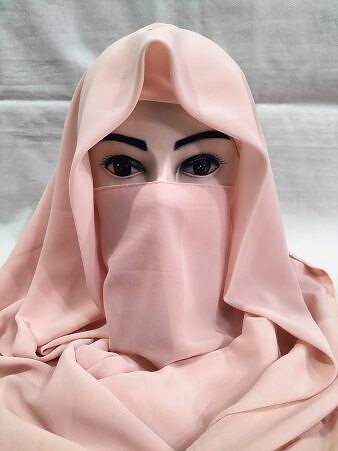 Plain Niqab Ready to Wear - Peach