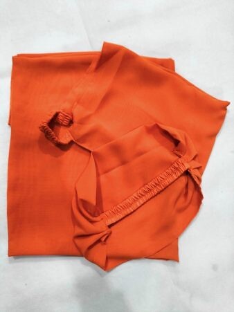 Three Piece Matching Hijab Set - Tango Orange