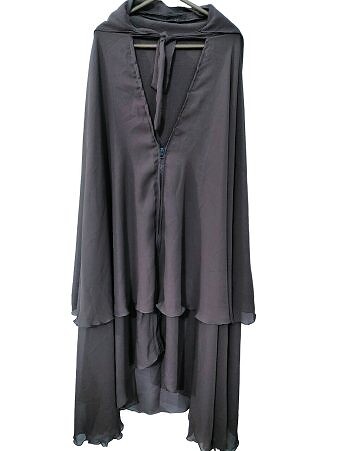 Zipper Hijab With Niqab - Dark Grey Zipper Hijab With Niqab - Dark Grey