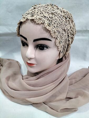 Fancy Tie Back Bonnet Ready to Wear - Dirty Brown Fancy Tie Back Bonnet Ready to Wear - Dirty Brown