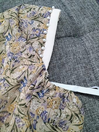 Hooded Chiffon Makna with Pearls - Print 1 Hooded Chiffon Makna with Pearls - Print 1