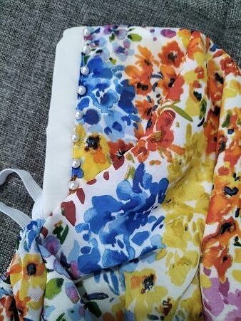 Hooded Chiffon Makna with Pearls - Print 4 Hooded Chiffon Makna with Pearls - Print 4