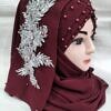 Pearl Floral Ready to Wear with Silver Bunch - Burgundy