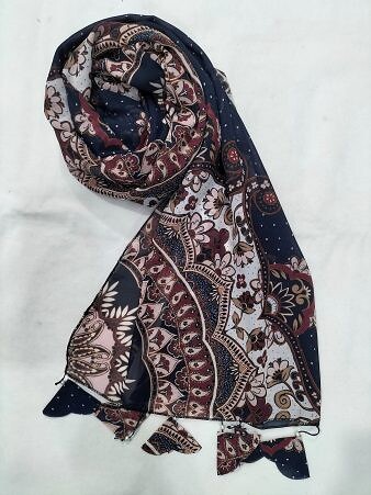 Plain Chiffon Tassels - Print 13