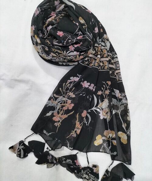 plain chiffon tassels print 15