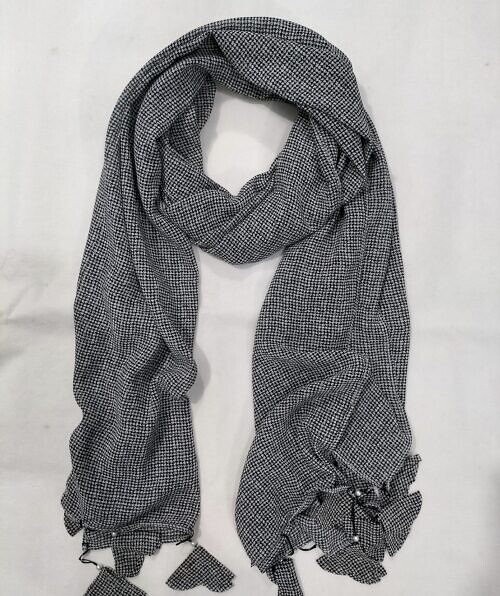 plain chiffon tassels print 2