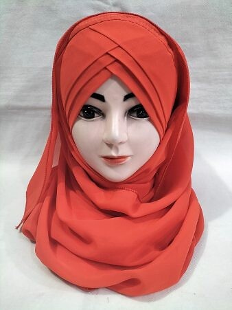 Plain Criss Cross Ready To Wear - Tangerine Orange Plain Criss Cross Ready To Wear - Tangerine Orange