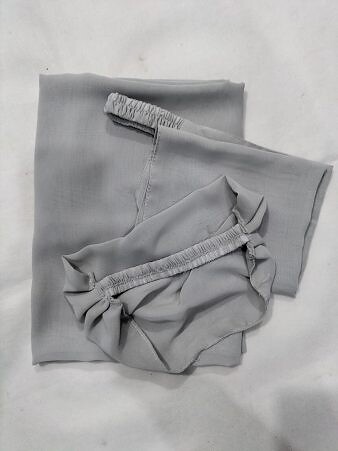 Three Piece Matching Hijab Set - Light Grey