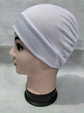 Cotton Jersey Full Cap - White Cotton Jersey Full Cap - White