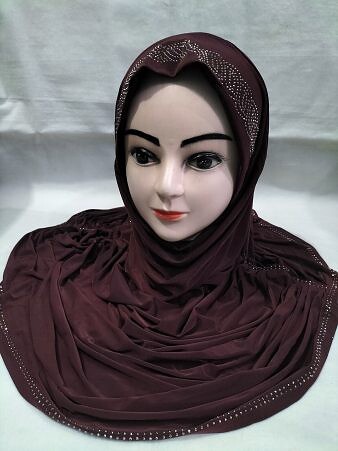 Fancy Makna with Stones - Burgundy