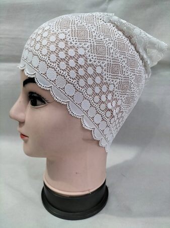 Lace Hijab Band - White (Design 2) Lace Hijab Band - White (Design 2)