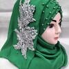 Pearl Floral Ready to Wear with Silver Bunch - Green