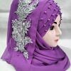 Pearl Floral Ready to Wear with Silver Bunch - Purple