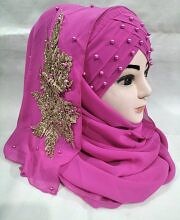 Pearl Ready to Wear with Golden Bunch - Magenta