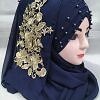 Pearl Ready to Wear with Golden Bunch - Navy Blue (Design 3)