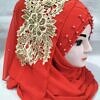 Pearl Ready to Wear with Golden Bunch - Red (Design 2)