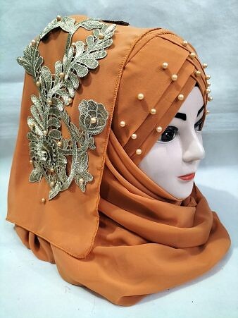 Pearl Ready to Wear with Golden Bunch - Tango Mustard