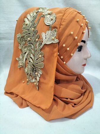 Pearl Ready to Wear with Golden Bunch - Tango Mustard (Design 2)