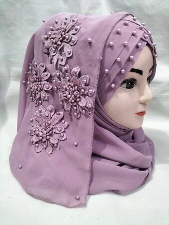 Pearl Ready to Wear with Matching 3D Bunch - Dirty Purple Pearl Ready to Wear with Matching 3D Bunch - Dirty Purple