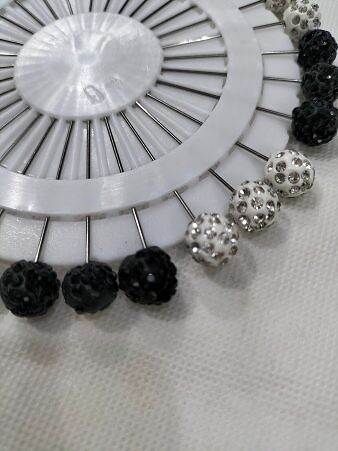 Pins Wheel - Crystal Balls Black and White