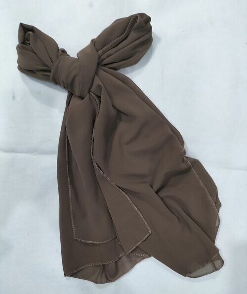 plain chiffon scarf brown