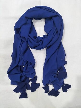 Plain Chiffon Tassels - White Plain Chiffon Tassels - White