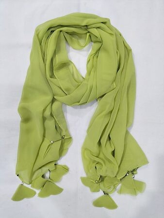 Plain Chiffon Tassels - White Plain Chiffon Tassels - White