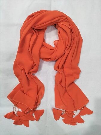 Plain Chiffon Tassels - White