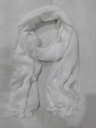 Plain Chiffon Tassels - White