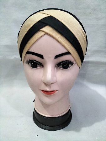 Plain Criss Cross Tie Back Bonnet - Fawn Plain Criss Cross Tie Back Bonnet - Fawn