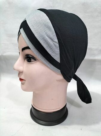 Plain Criss Cross Tie Back Bonnet - Grey