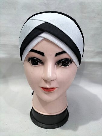 Plain Criss Cross Tie Back Bonnet - White