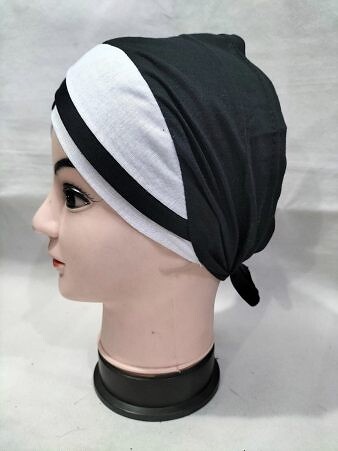 Plain Criss Cross Tie Back Bonnet - White