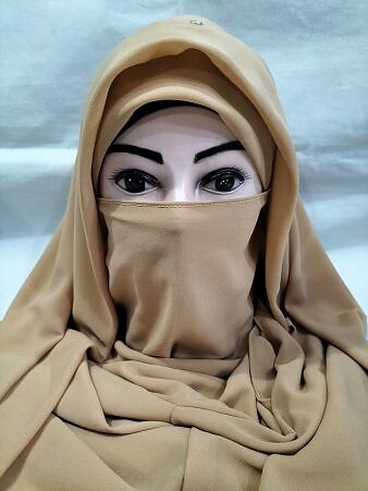 Plain Niqab Ready to Wear - Golden