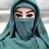 Plain Niqab Ready to Wear - Pine Green