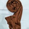 Crinkle Silk Scarf - Chocolate Brown