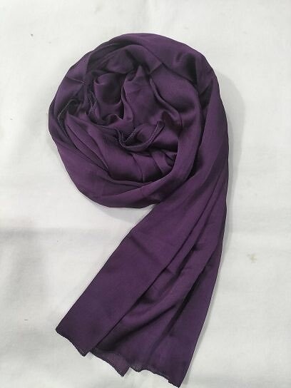 Crinkle Silk Scarf - Eggplant