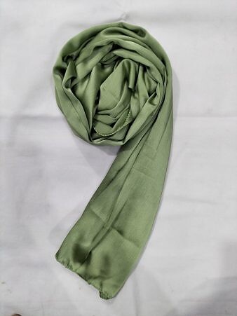 Crinkle Silk Scarf - Fern Green