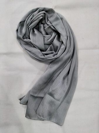 Crinkle Silk Scarf - Grey