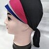 Fancy Tie Back Bonnet - Blue and Pink Fancy Tie Back Bonnet - Blue and Pink